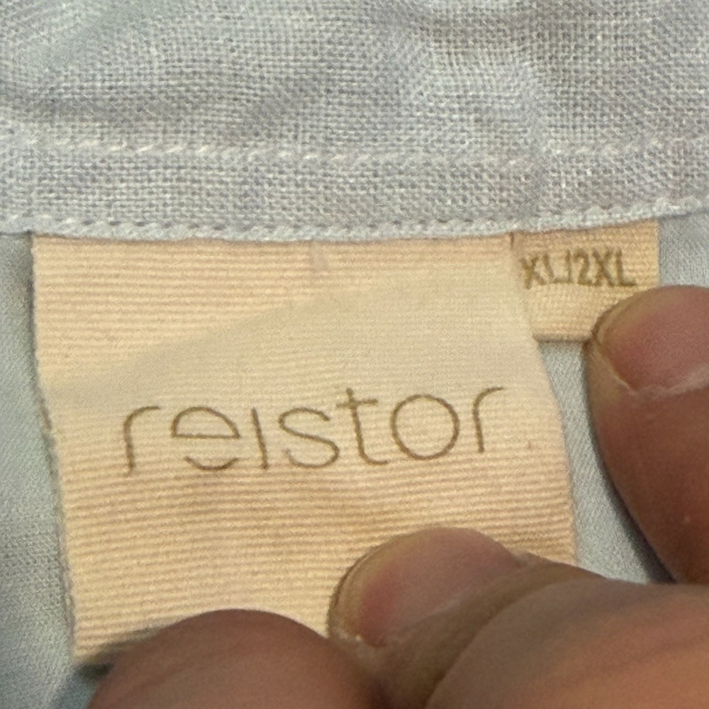 Reistor 100% Hemp Light Blue Lagenlook Cottage Prairie Shirt Dress XL/2XL-6890 - Picture 5 of 9